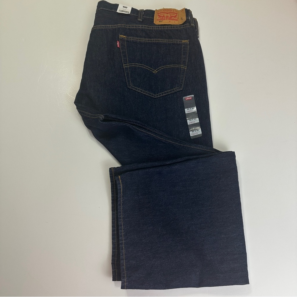 Levi’s 501 Original Fit Button Fly Jeans Men’s 50x30 Big & Tall 100% Cotton NWT